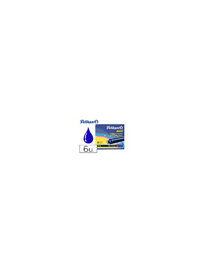 Tinta estilografica pelikan tp6 azul/negro caja de 6 cartuchos