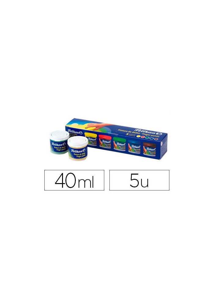 Pintura a dedos pelikan 40 ml cd/40s caja de 5 colores surtidos Pintura a dedos pelikan 40 ml cd/40s caja de 5 colores surtidos