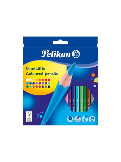 Lapices de colores pelikan hexagonales caja de 24 colores surtidos