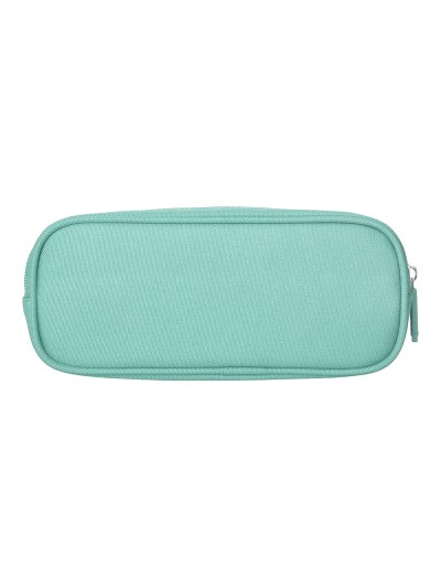 Estuche portatodo liderpapel classic ovalado 2 cremalleras con bolsillo delantero 210x90mm verde manzana