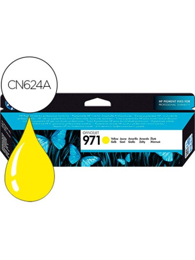 Ink-jet hp 971 officejet pro x451 / x551 / x476 / x576 amarillo 2.500 pag