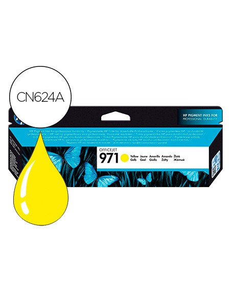 Ink-jet hp 971 officejet pro x451 / x551 / x476 / x576 amarillo 2.500 pag