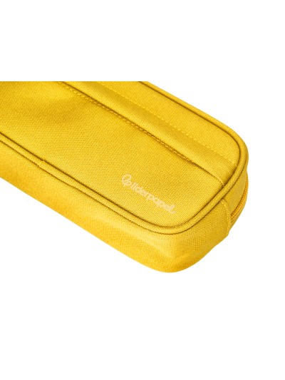 Estuche portatodo liderpapel classic ovalado 2 cremalleras con bolsillo delantero 210x90mm amarillo