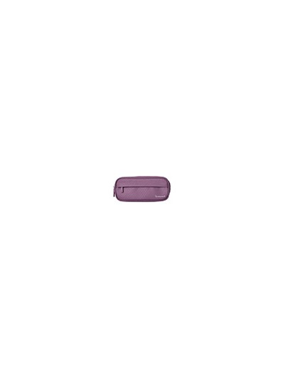 Estuche portatodo liderpapel classic ovalado 2 cremalleras con bolsillo delantero 210x90mm morado empolvado