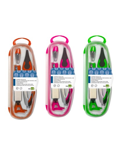 Compas liderpapel adaptador universal minas afilaminas y goma colores surtidos
