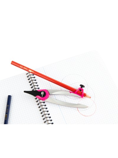 Compas liderpapel adaptador universal minas afilaminas y goma colores surtidos