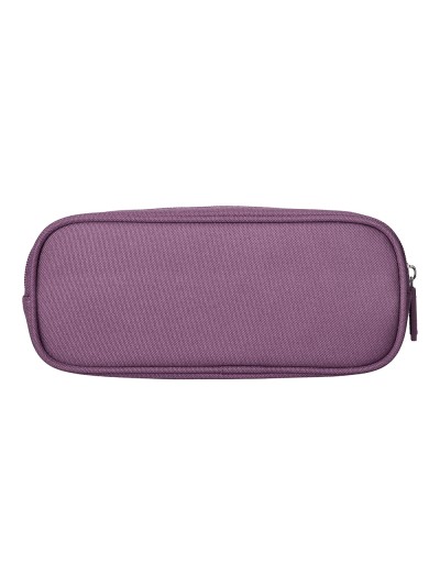 Estuche portatodo liderpapel classic ovalado 2 cremalleras con bolsillo delantero 210x90mm morado empolvado