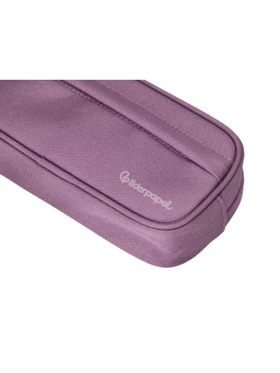 Estuche portatodo liderpapel classic ovalado 2 cremalleras con bolsillo delantero 210x90mm morado empolvado