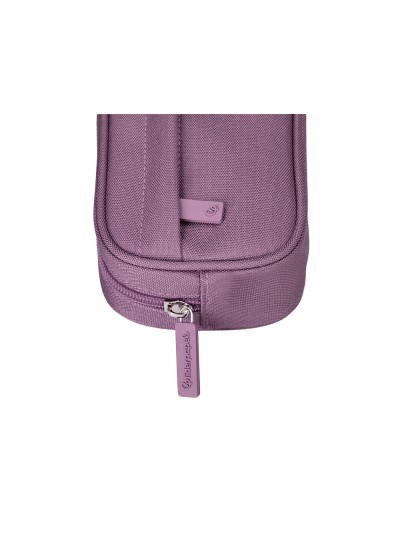 Estuche portatodo liderpapel classic ovalado 2 cremalleras con bolsillo delantero 210x90mm morado empolvado