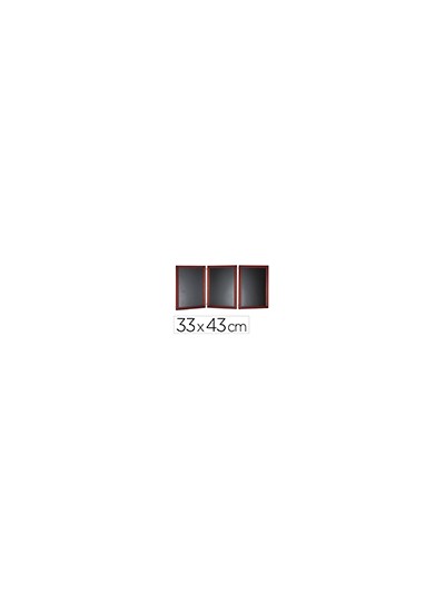 Pizarra negra liderpapel para hosteleria mural madera con superficie para rotuladores tipo tiza 33x43cm pack de 3