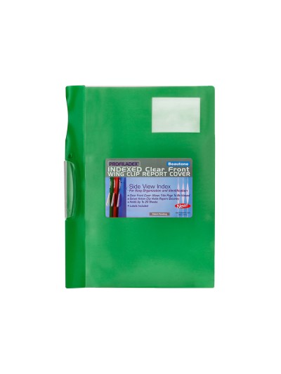 Carpeta beautone dossier pinza lateral 48383 polipropildin a4 verde pinza giratoria -pack de 10 retractilado