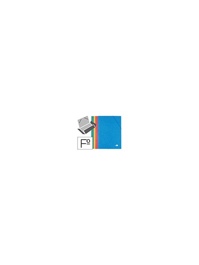 Carpeta liderpapel gomas folio 3 solapas carton simil prespan pack de 4 unidades colores surtidos