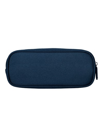 Estuche portatodo liderpapel classic ovalado 2 cremalleras con bolsillo delantero 210x90mm azul marino