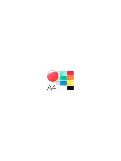 Carpeta liderpapel dossier broche transparente din a4 colores surtidos paquete de 5 retractilado