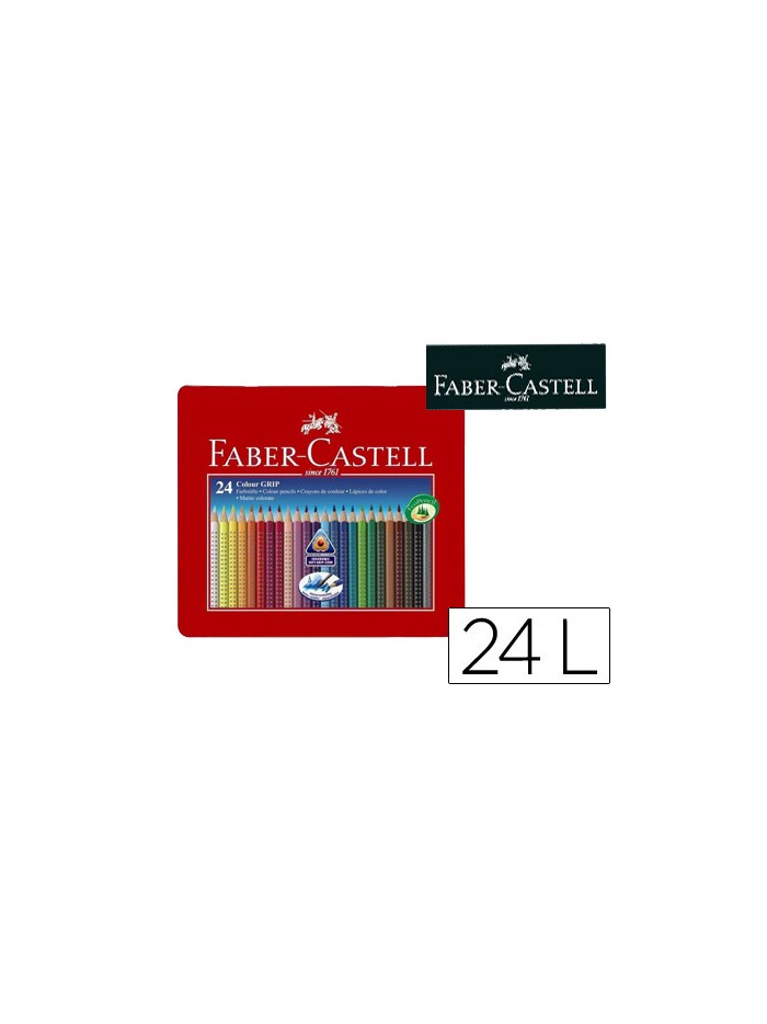 Lapices de colores faber castell acuarelable colour grip triangular caja metalica de 24 colores surtidos Lapices de colores faber castell acuarelable colour grip triangular caja metalica de 24 colores surtidos