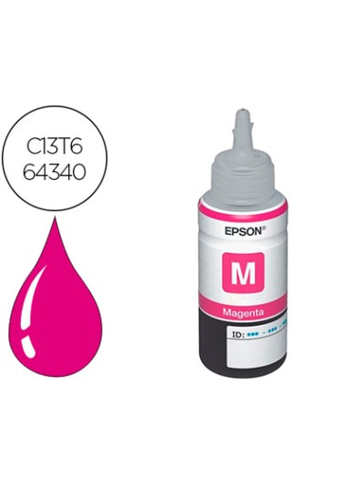 Tinta epson t6643 et2500/2550/ /14000/l475/565/575/4500 magenta botella 70 ml 6.500 pag