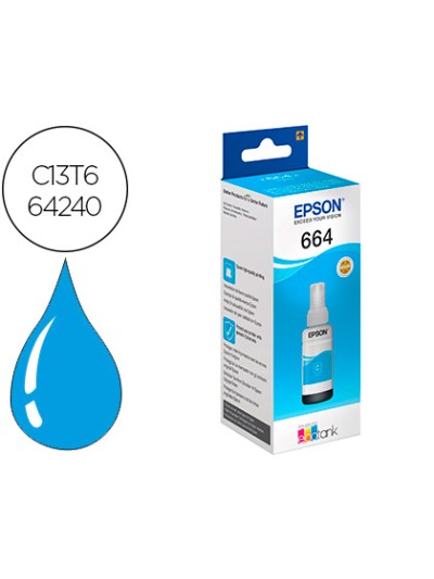Tinta epson t6642 et2500/2550/ /14000/l475/565/575/4500 cian botella 70 ml 6.500 pag
