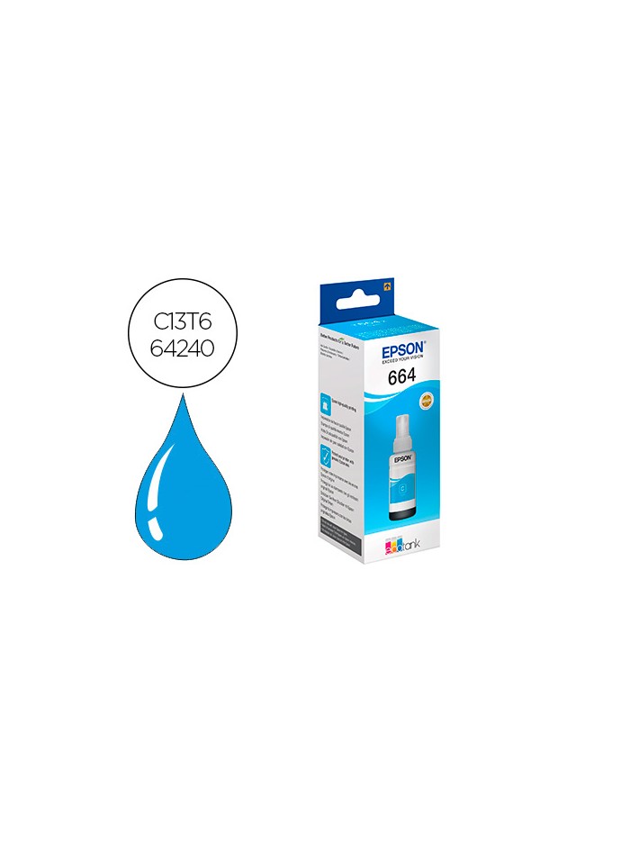 Tinta epson t6642 et2500/2550/ /14000/l475/565/575/4500 cian botella 70 ml 6.500 pag Tinta epson t6642 et2500/2550/ /14000/l475/565/575/4500 cian botella 70 ml 6.500 pag