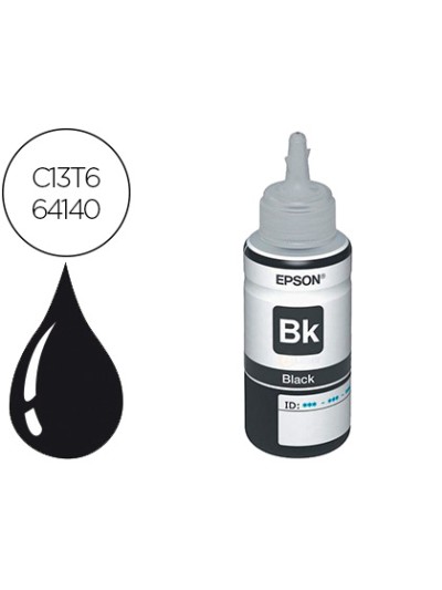 Tinta epson t6641 et2500/2550/ /14000/l475/565/575/4500 negro botella 70 ml 4.000 pag