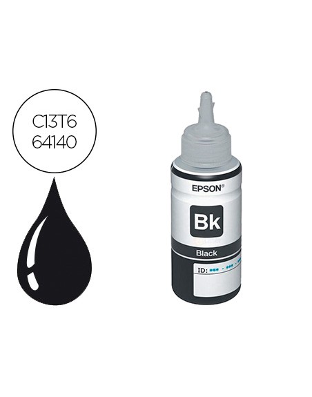 Tinta epson t6641 et2500/2550/ /14000/l475/565/575/4500 negro botella 70 ml 4.000 pag