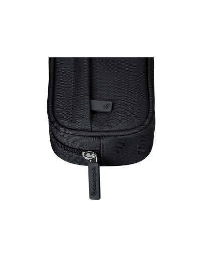 Estuche portatodo liderpapel classic ovalado 2 cremalleras con bolsillo delantero 210x90mm negro