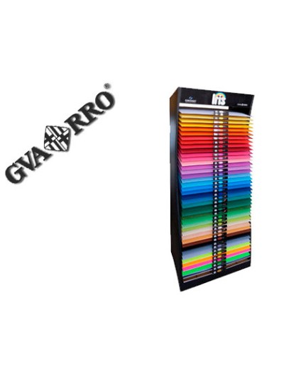 Expositor guarro metalico vacio 42 estantes para cartulina 185 gr 50x65 cm 75x57x200 cm