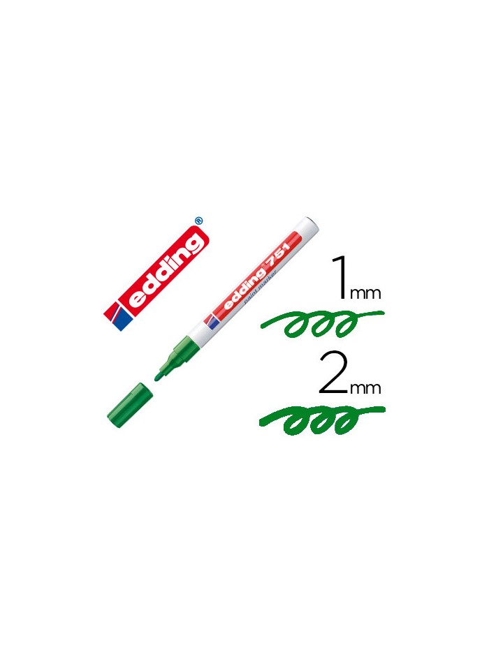 Rotulador edding punta fibra 751 verde punta redonda 1-2 mm Rotulador edding punta fibra 751 verde punta redonda 1-2 mm