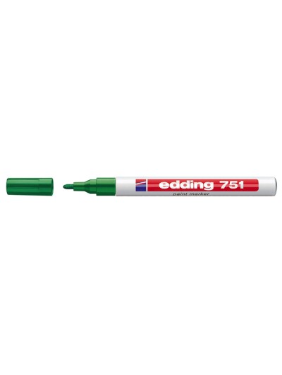 Rotulador edding punta fibra 751 verde punta redonda 1-2 mm