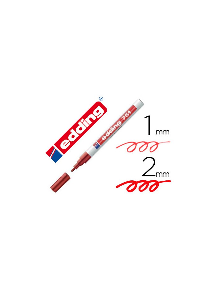 Rotulador edding punta fibra 751 rojo punta redonda 1-2 mm Rotulador edding punta fibra 751 rojo punta redonda 1-2 mm
