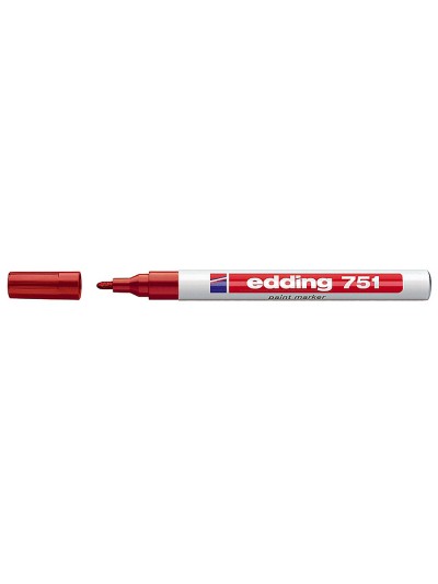Rotulador edding punta fibra 751 rojo punta redonda 1-2 mm