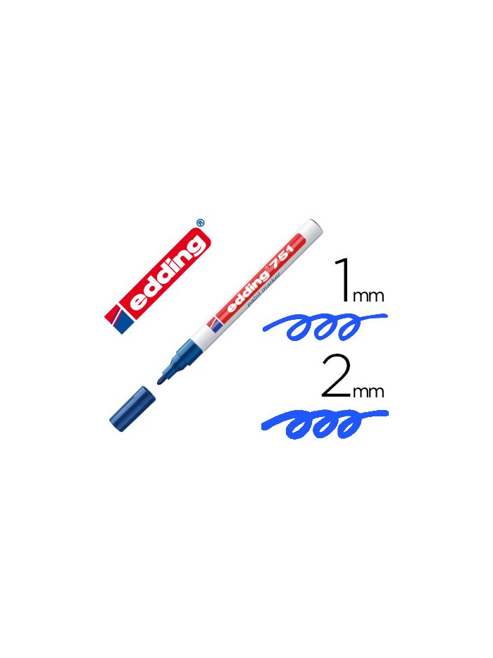 Rotulador edding punta fibra 751 azul punta redonda 1-2 mm Rotulador edding punta fibra 751 azul punta redonda 1-2 mm