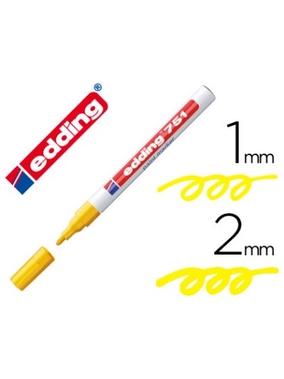 Rotulador edding punta fibra 751 amarillo punta redonda 1-2 mm