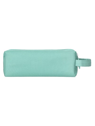 Estuche portatodo liderpapel classic rectangular con asa 2 cremalleras 210 x80mm verde manzana