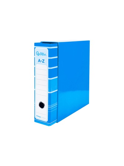 Archivador de palanca liderpap el a4 filing system forrado sin rado lomo 80mm celeste con caja y compresor metalico