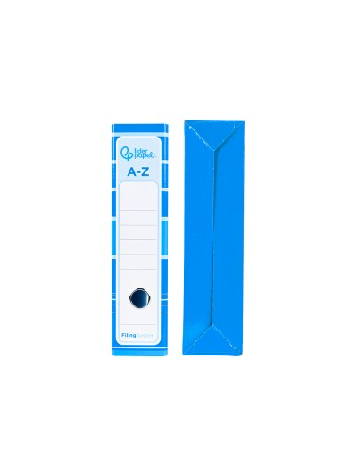 Archivador de palanca liderpap el a4 filing system forrado sin rado lomo 80mm celeste con caja y compresor metalico