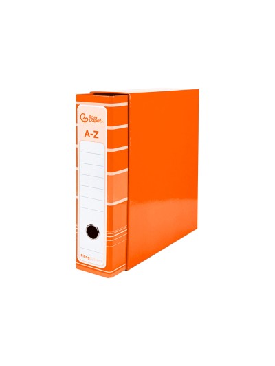 Archivador de palanca liderpap el a4 filing system forrado sin rado lomo 80mm naranja con caja y compresor metalico