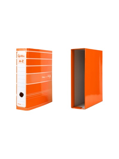 Archivador de palanca liderpap el a4 filing system forrado sin rado lomo 80mm naranja con caja y compresor metalico