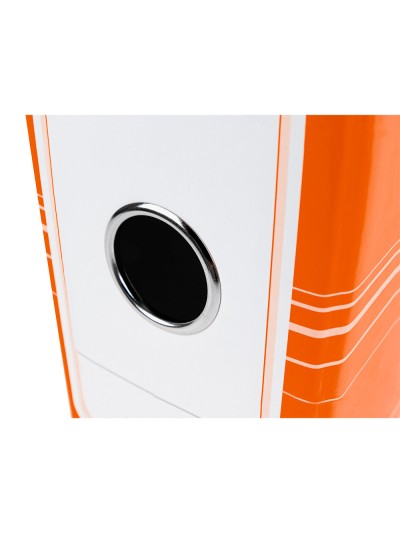 Archivador de palanca liderpap el a4 filing system forrado sin rado lomo 80mm naranja con caja y compresor metalico