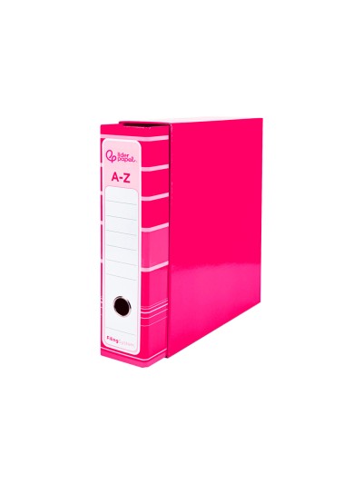 Archivador de palanca liderpap el a4 filing system forrado sin rado lomo 80mm rosa con caja y compresor metalico