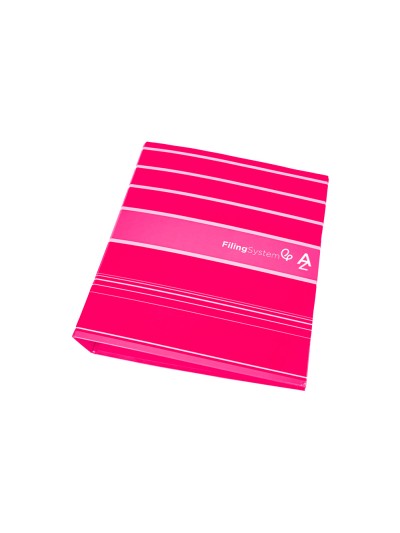 Archivador de palanca liderpap el a4 filing system forrado sin rado lomo 80mm rosa con caja y compresor metalico