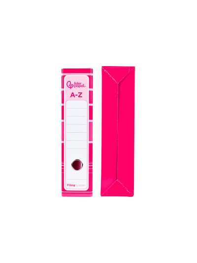 Archivador de palanca liderpap el a4 filing system forrado sin rado lomo 80mm rosa con caja y compresor metalico