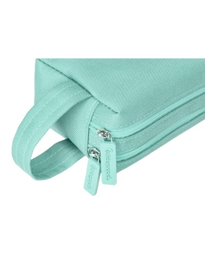 Estuche portatodo liderpapel classic rectangular con asa 2 cremalleras 210 x80mm verde manzana