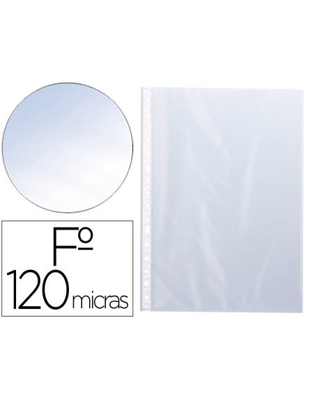 Funda multitaladro q-connect folio 120 mc cristal bolsa de 10 unidades