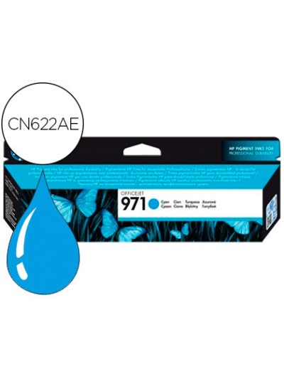 Ink-jet hp 971 officejet pro x 451 / 476 / 551 / 576 cian 2.500 pag