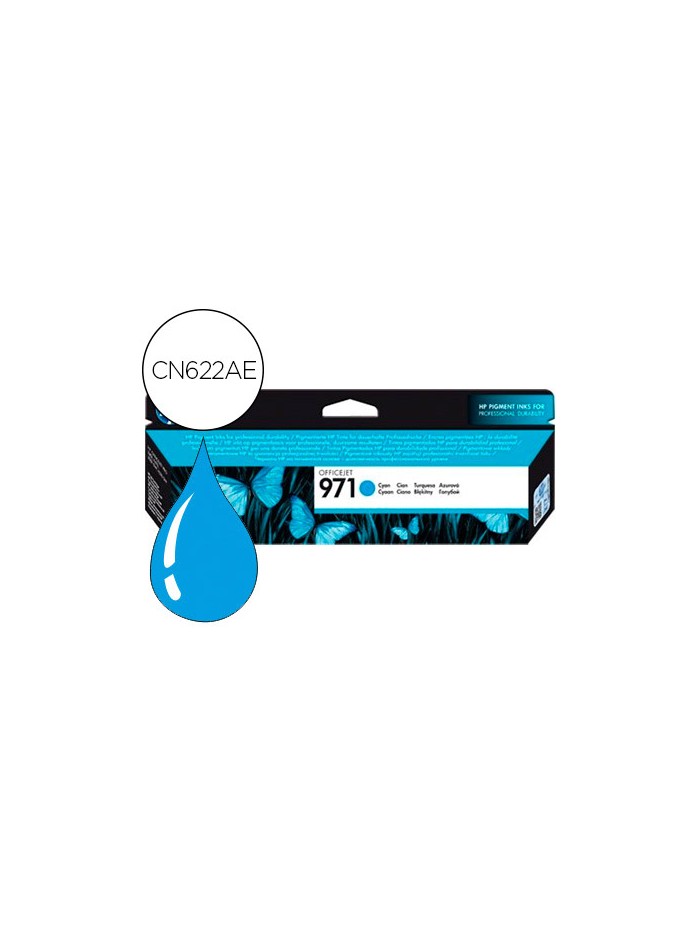 Ink-jet hp 971 officejet pro x 451 / 476 / 551 / 576 cian 2.500 pag Ink-jet hp 971 officejet pro x 451 / 476 / 551 / 576 cian 2.500 pag