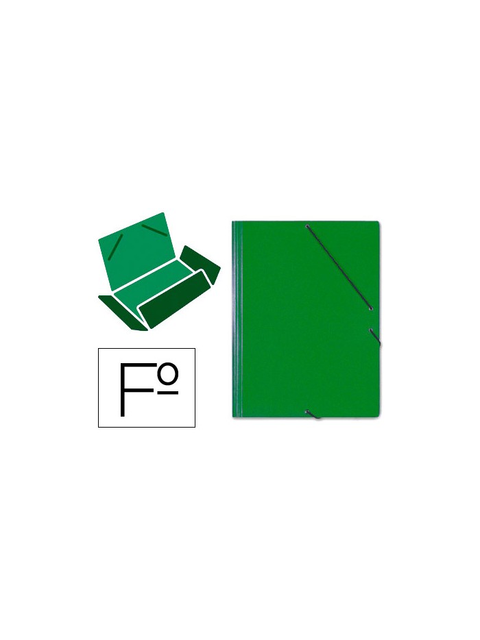 Carpeta gomas solapas carton saro tamaño folio verde Carpeta gomas solapas carton saro tamaño folio verde