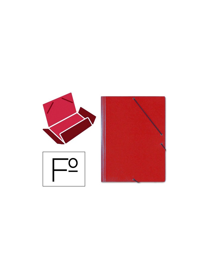 Carpeta gomas solapas carton saro tamaño folio rojo Carpeta gomas solapas carton saro tamaño folio rojo