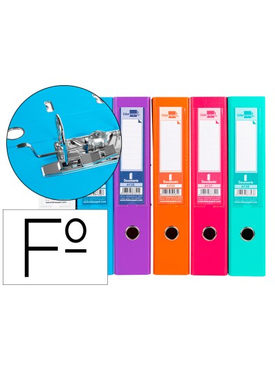 Archivador de palanca liderpapel folio documenta forrado pvc con rado lomo 75 mm colores surtidos trending