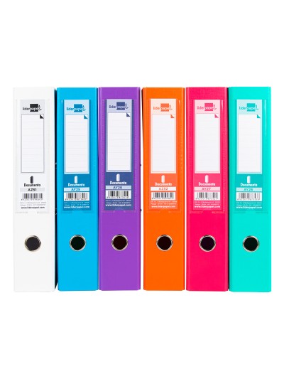 Archivador de palanca liderpapel folio documenta forrado pvc con rado lomo 75 mm colores surtidos trending