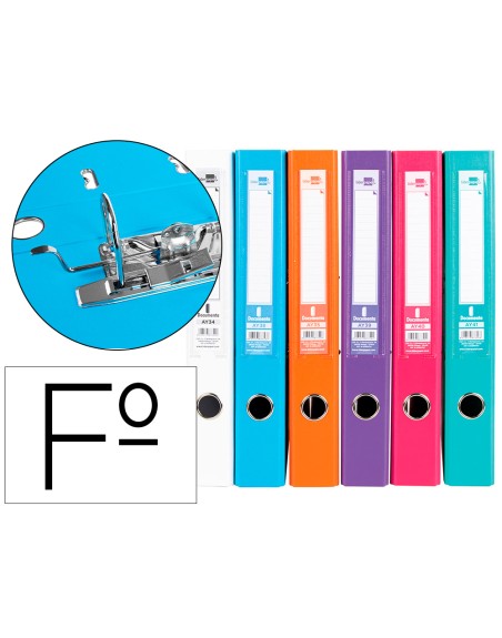Archivador de palanca liderpapel folio documenta forrado pvc con rado lomo 52 mm colores surtidos trending